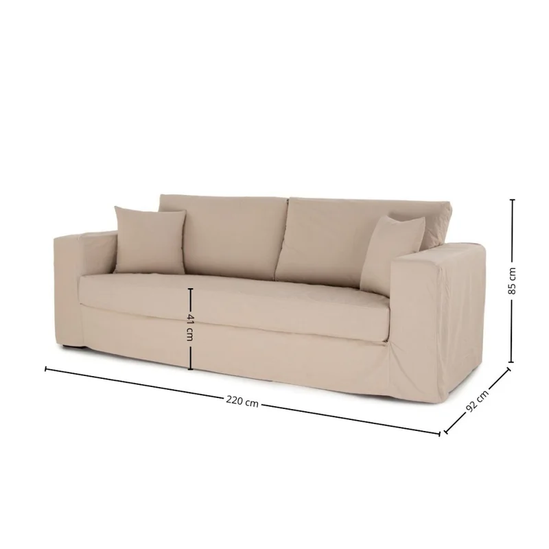 Sofá Blum con Funda - Tela Standard - 3 cuerpos - A fabricar en Beige - Sillones y sofás, Uruguay | Nyr, vista 5