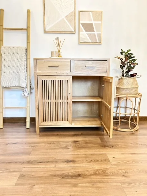 Aparador recibidor de álamo y puertas varilladas en Madera natural - Decoración, Uruguay | Decoramuss, vista 2