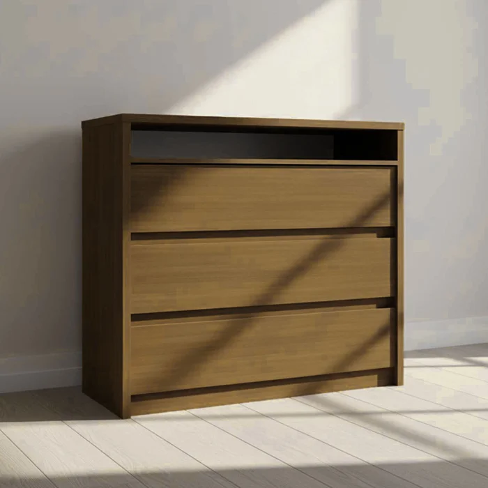 Cómoda Cajonera 3 Cajones Mdf Natural-beige South en Beige - Cómodas, Uruguay | Divino