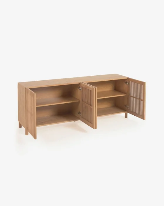 Aparador Beyla de madera maciza y chapa de roble 180 x 71,5 cm FSC 100 % en Madera natural - Aparadores y recibidores, Uruguay | Kavehome, vista 8