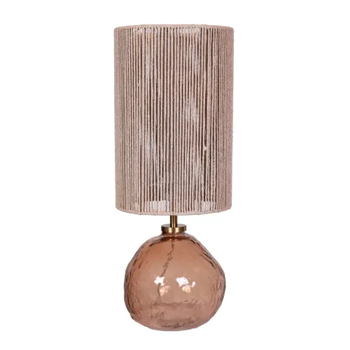 Lámpara De Mesa Vidrio Natural-beige Ml241206 en Beige - Lámparas de mesa, Uruguay | Divino