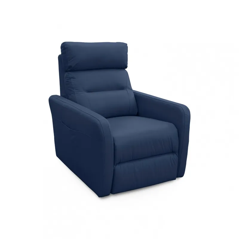 Butaca Reclinable - Eléctrica 100% de cuero - Virgina - Azul en Azul - Butacas, banquetas y puffs, Uruguay | Rústico Hogar