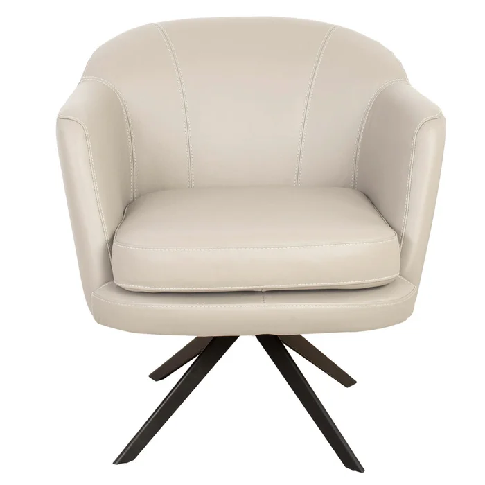 Butaca Giratoria 1 Cuerpo Cuero Blanco 1004 Offwhite en Blanco - Sillones y sofás, Uruguay | Divino, vista 5