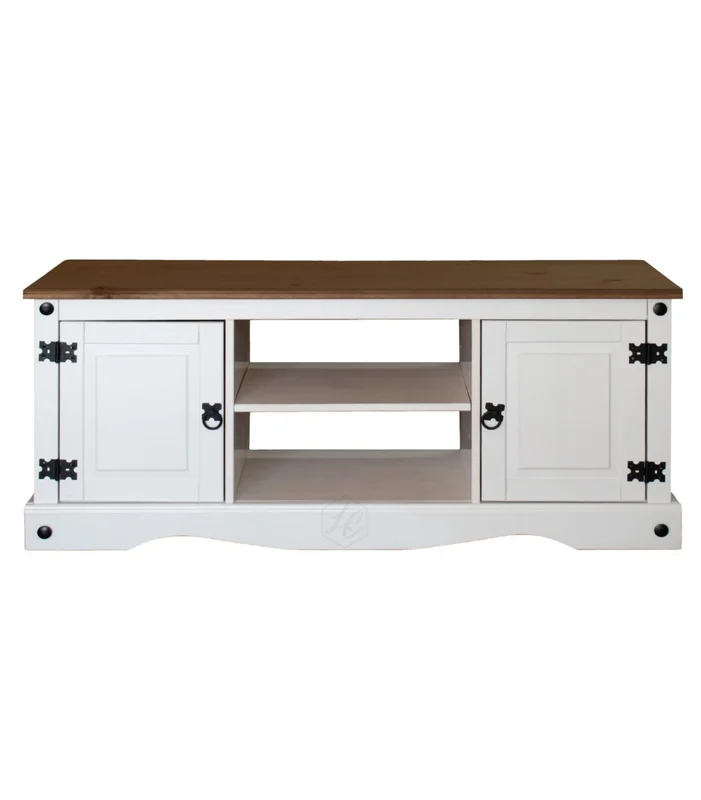 Rack 2 Puertas Línea Naturale 110 cm - Blanco/Roble en Multicolor - Muebles para TV, Uruguay | La Cueva Muebles, vista 3