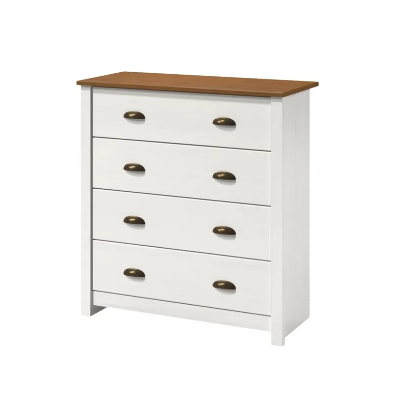 Cómoda 4 cajones Blanco Línea Colonial en Blanco - Cómodas, Uruguay | Ecowood