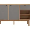 Aparador 2P/1C y nicho Mel/Gris Linea Nordica en Madera Maciza en Gris - Comedor, Uruguay | Que Sal Muebleria, vista 3 de 16