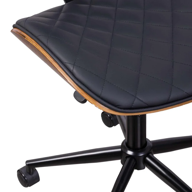 Asiento Oficina Madera-y-pu Negro Elegant en Negro - Sillas de escritorio, Uruguay | Divino, vista 8