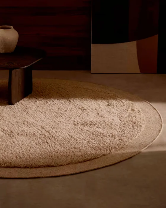 Alfombra redonda Marely - de lana blanco Ø 200 cm en Blanco - Alfombras, Uruguay | Kavehome, vista 2