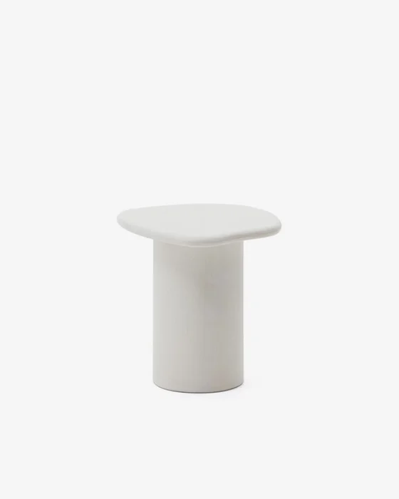 Mesa auxiliar Macarella - de cemento blanco 48 x 47 cm en Blanco - Mesas de arrimo, Uruguay | Kavehome