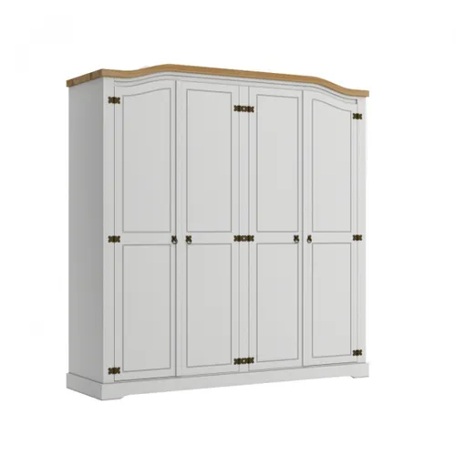 Ropero Curvo 4 Puertas Linea Mexicana Blanco en Blanco - Roperos y placares, Uruguay | Rústico Hogar