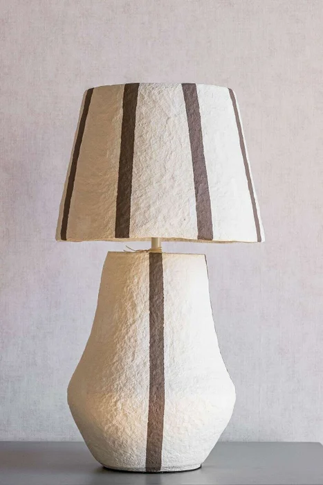LAMPARA JARRON - PAPEL MACHE - RAYAS en Marrón - Lámparas colgantes, Uruguay | La Iberica, vista 4