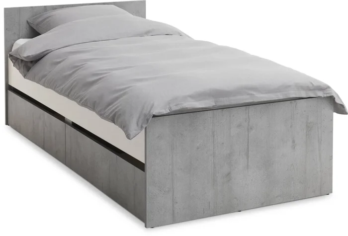 Cama c/almacenaje 1 Plaza 90x200 BILLUND bl/ho en Blanco - Dormitorio, Uruguay | JYSK