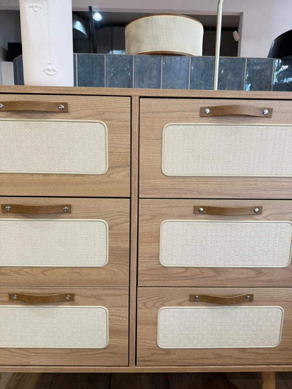 Cómoda Personal Praga 6 cajones – Olmo en Madera natural - Cómodas, Uruguay | Berna Home, vista 5