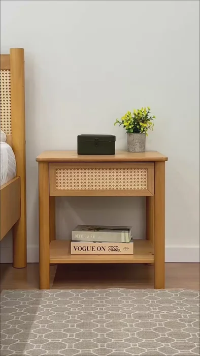 Mesa de luz Semira Ratan - Madera Maciza en Madera natural - Mesas de luz, Uruguay | Balton, vista 5