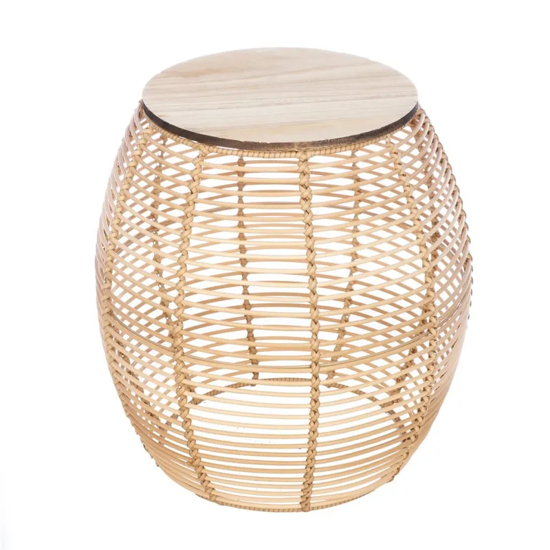 MESA AUXILIAR D56x55CM POLIRRATAN NATURAL - Mesas de comedor, Uruguay | Decohogar