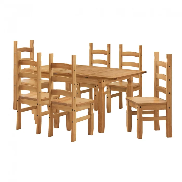 Juego de comedor Extensible 4 Sillas Mad Maciza 120 a 160 cm - Natural en Marrón - Mesas de comedor, Uruguay | Rústico Hogar, vista 4