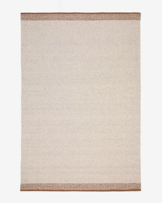 Alfombra jacquard de lana beige Nifelia, 200 x 300 cm en Beige - Alfombras, Uruguay | Kavehome