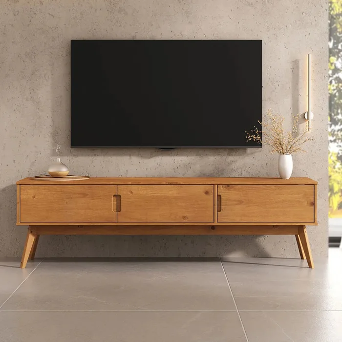 Rack TV 180CM Tivan - Madera Maciza en Madera natural - Muebles para TV, Uruguay | Balton, vista 2