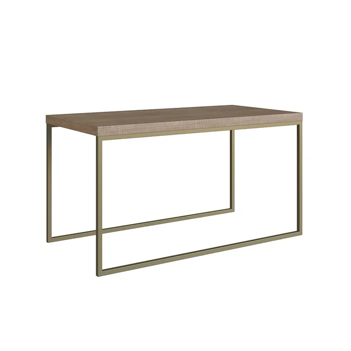 Mesa de Centro Ratona Rectangular Planalto - Marrón claro/Hierro Dorado en marrón claro Código: 351418 Categorías Línea Met Exclusiva, Mesas de Centro, Mue, Uruguay | Berna home