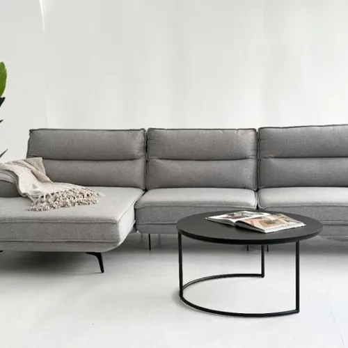 Sofá con Chaise MARIUS Gris en Gris - Sillones y sofás, Uruguay | Finkel