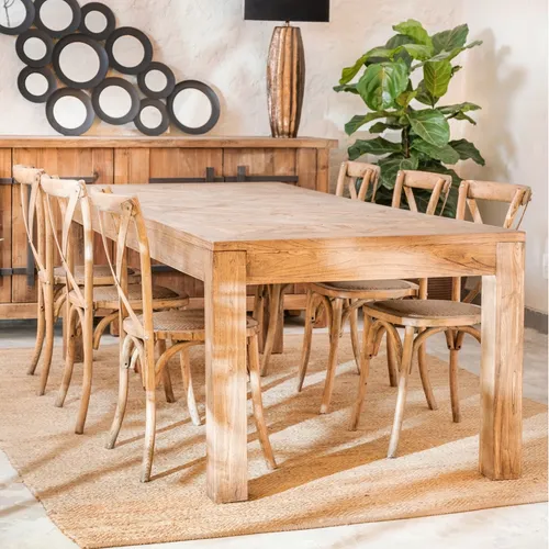 Mesa de comedor Jacinta en Madera natural - Mesas de comedor, Uruguay | Satec