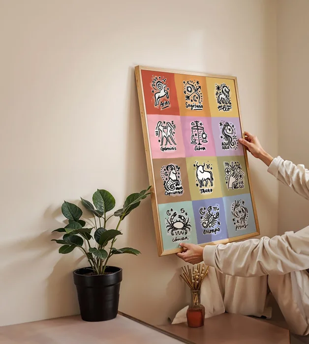 Todos los Signos de Colores - Cuadro Zodíaco en Multicolor - Láminas, Uruguay | Kiosko de Mar