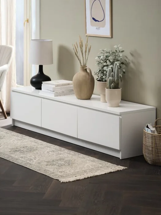 Mueble TV LIMFJORDEN 2 cajones 1 puerta blanco en Blanco - Muebles para TV, Uruguay | JYSK, vista 2