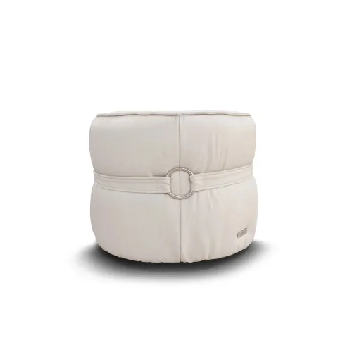 Puff 100% Cuero - Mia - Beige - Sillones y sofás, Uruguay | Ecowood