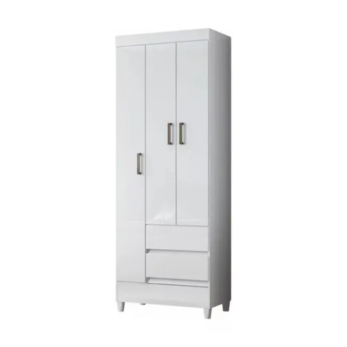 Ropero 3 puertas 2 cajones - Fit - Blanco en Blanco - Roperos y placares, Uruguay | Rústico Hogar