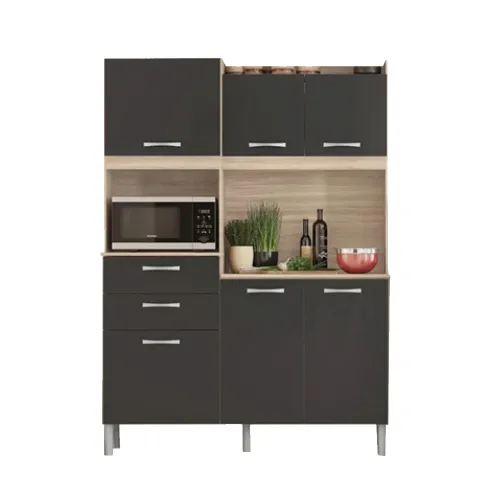 Kit De Cocina Completa 5 Puertas 3 Cajones Y Patas 100% Mdp Grafito - Butacas, banquetas y puffs, Uruguay | Muebles Express