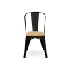 Silla Tolix Asiento de Madera Metal Negro Brillante - Sillas, Uruguay | Berna home, vista 2 de 3