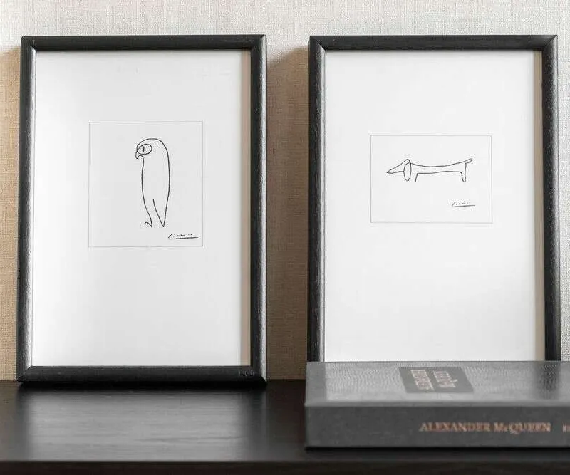 CUADRITO PERRO SALCHICHA DE PICASSO en Blanco - Decoración de pared, Uruguay | La Iberica