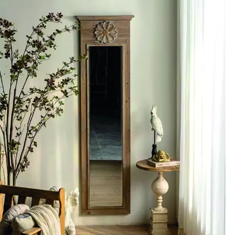 Espejo estilo frances alto en Madera natural - Espejos, Uruguay | Decotech