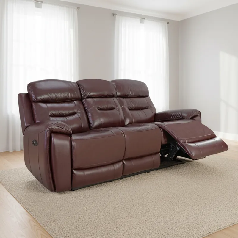 Sillón 3 Cuerpos Cuero Memphis Chocolate en Marrón - Sillones y sofás, Uruguay | Divino