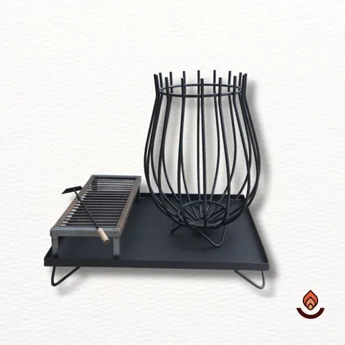 Quemador de Jardín Copa Grande con Base XL y Parrilla en Negro - Muebles para el exterior, Uruguay | Quemadores de Jardín