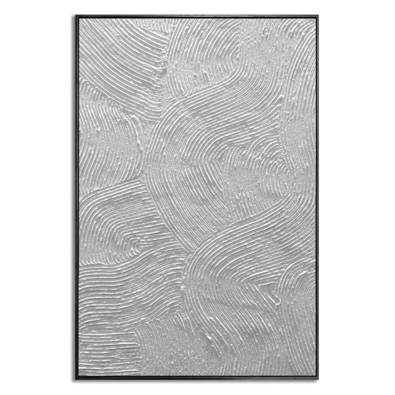 CUADRO CANVAS 60x90cm MARCO NEGRO PINTURA BLANCO 1 en Negro - Decoración de pared, Uruguay | Decohogar