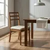 SILLA BAJA - MADERA CLARA - TAPIZADO TELA BEIGE en Madera natural - Sillas, Uruguay | Champagne Home, vista 3 de 3