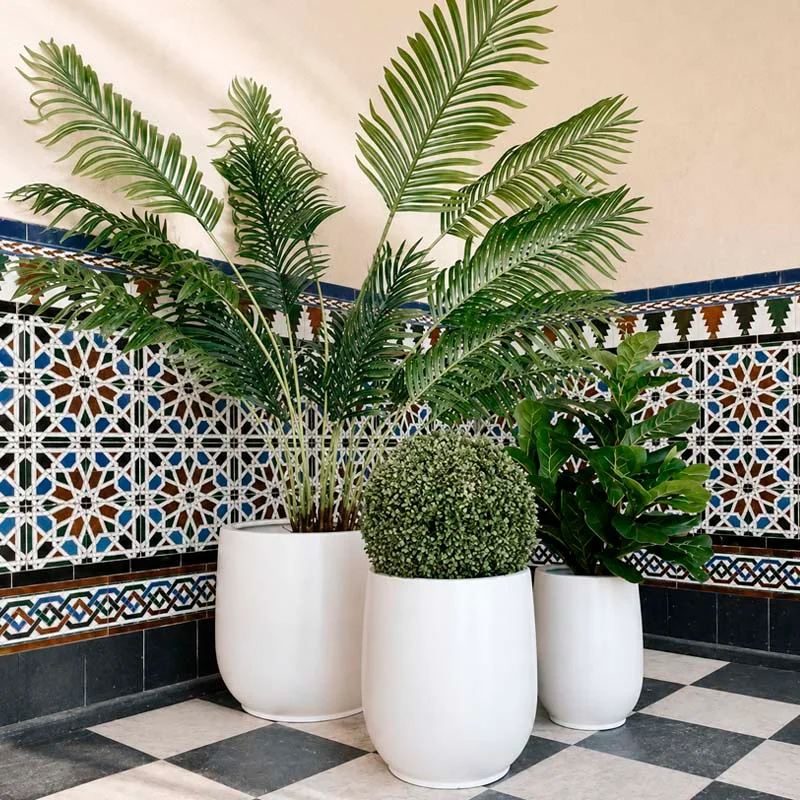 Maceta Mykonos cerámica Grande blanca/negra - Macetas, Uruguay | Alta Gracia Deco, vista 4