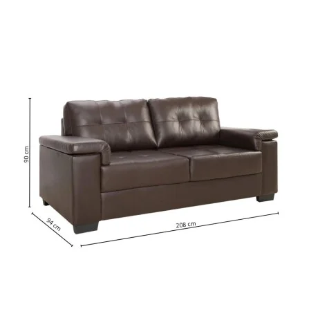 Sillon 3 cuerpos Eco Cuero Luares - Chocolate en Marrón - Sillones y sofás, Uruguay | La Cueva Muebles, vista 14