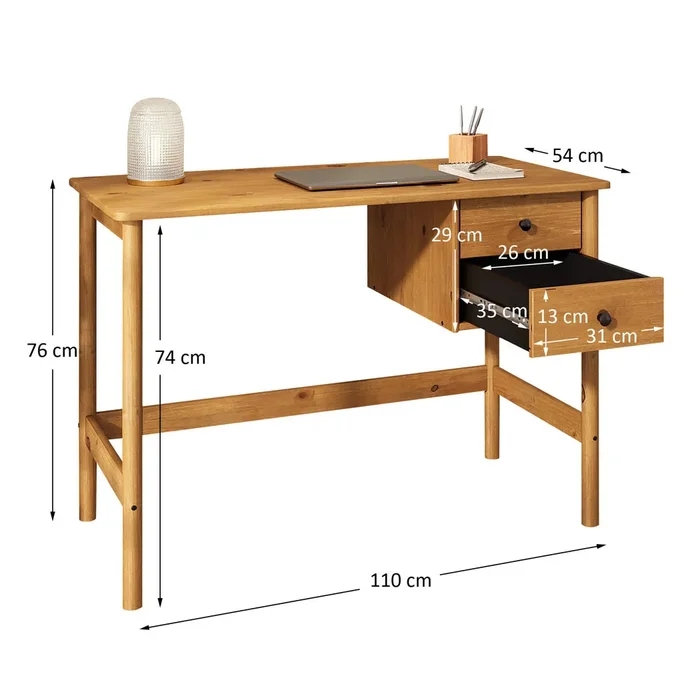 Escritorio 110cm Apama - Madera Maciza en Madera natural - Escritorios, Uruguay | Balton, vista 5