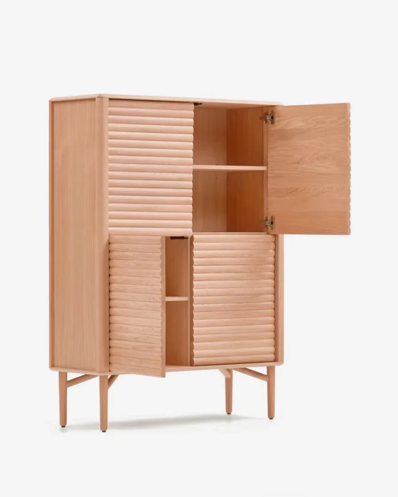 Aparador Lenon - 4 puertas madera maciza y chapa de roble 104,5 x 144 cm FSC MIX Credit en Madera natural - Aparadores y recibidores, Uruguay | Kavehome, vista 7