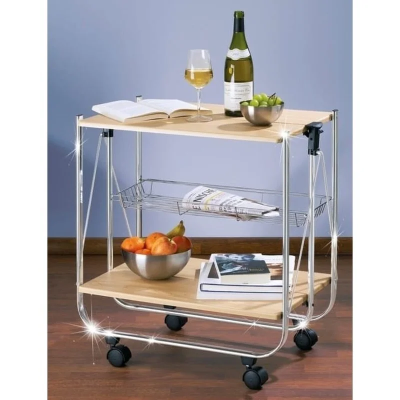 CARRITO PLEGABLE 3 NIVELES 40x63x70CM MADERA/METAL en Madera natural - Mesas de comedor, Uruguay | Decohogar, vista 3