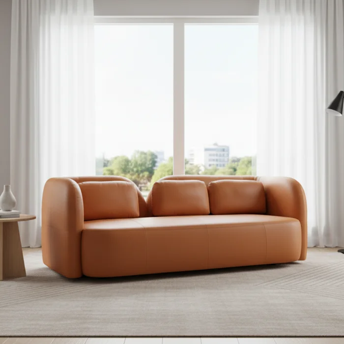 Sofa Gianni 3C 2.56mt (100% Cuero) en SOFA GIANNI Caramelo - Sillones y sofás, Uruguay | Casa Brava