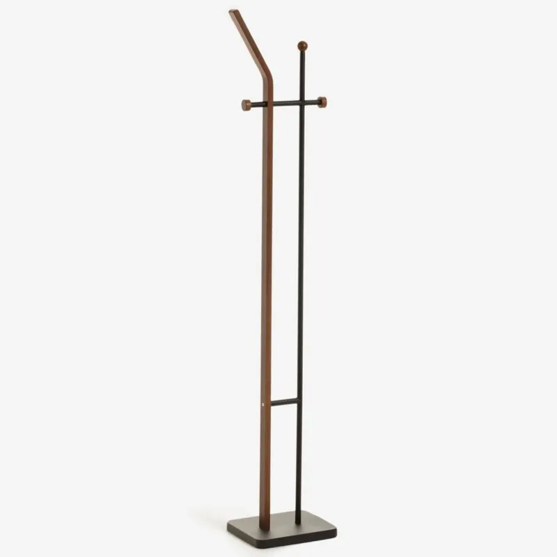 Perchero Magali acero negro y contrachapado de roble 172 cm en Negro - Percheros y colgadores, Uruguay | Kavehome