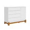 Cómoda Zapatera 4 Cajones 1 Puerta Infantil - Lotus - Blanco en Blanco - Cómodas, Uruguay | Rústico Hogar, vista 1 de 3