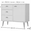 Comoda 3 cajones 1 puerta Nogal/Blanco - Cómodas, Uruguay | Que Sal Muebleria, vista 6 de 9