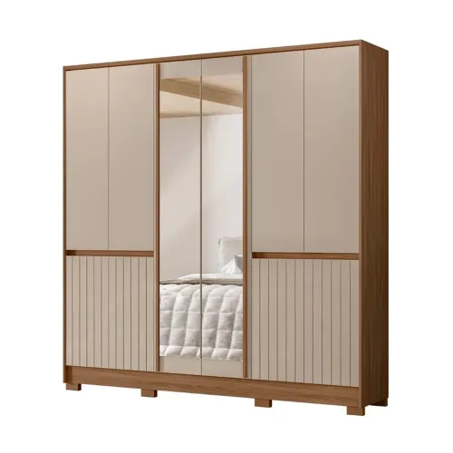 Ropero Placard Dormitorio 10 Puertas 4 Cajones Con Espejo en CARVALHO / FENDI - Roperos y placares, Uruguay | Soy Hogar