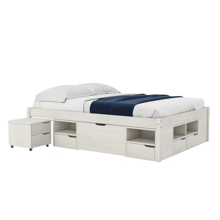 Cama Madera Maciza Con Cajones - Queen - Natural en Marrón - Dormitorio, Uruguay | Ecowood, vista 10