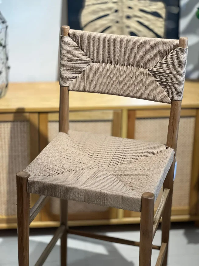 Silla de bar teca y kraft en Madera natural - Butacas, banquetas y puffs, Uruguay | FMB, vista 2