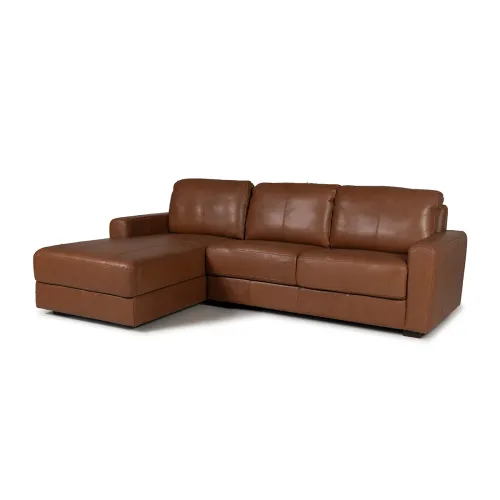 Rinconera Como - Cuero Advanced - 2 + Chaise izquierdo - Maverick Telha en Marrón - Sillones y sofás, Uruguay | NYR